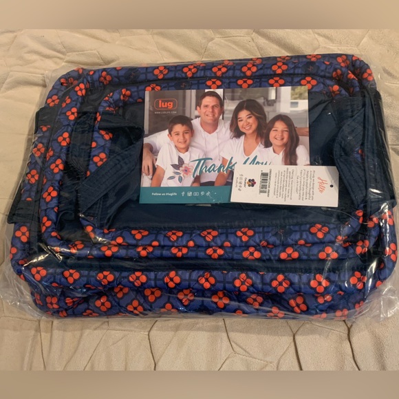 NWT lug Crescendo Home, color Very Berry Blue. 3 piece reversible storage bin - Picture 2 of 5